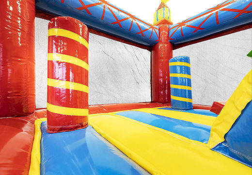 Mini inflatable bouncer in theme circus with slide to buy for children. Buy inflatable bouncers at JB Inflatables UK