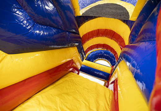 Buy medium inflatable multiplay bouncy castle in formula 1 theme with slide for children. Order inflatable bouncy castles online at JB Inflatables UK