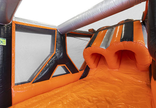 Buy inflatable 40-piece giga Tunnelslide modular obstacle course for kids. Order inflatable obstacle courses online now at JB Inflatables UK