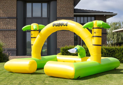 Order large inflatable open bubble park bouncy castle with foam in the theme Jungle for children. Buy inflatable bouncy castles online at JB Inflatables UK