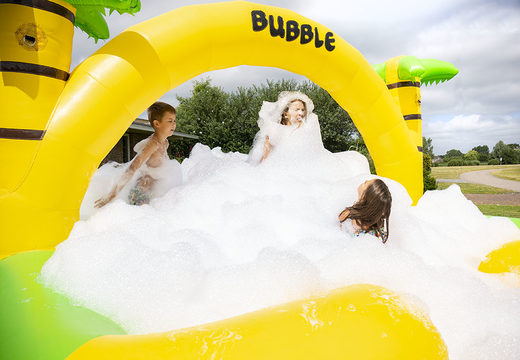 Buy a large inflatable open bubble park bouncer with foam tap in Jungle theme for kids. Order inflatable bouncers at JB Inflatables UK