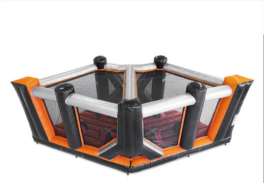 Mega inflatable 40-piece giga modular Ball Hopper Corner assault course for children. Order inflatable obstacle courses online now at JB Inflatables UK