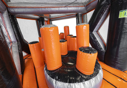 Buy inflatable 40-piece mega modular Pillar Dodge Corner obstacle course for children. Order inflatable obstacle courses online now at JB Inflatables UK