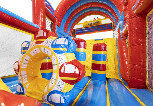 Buy obstacle course rollercoaster with 3D objects and beautiful animation images for kids. Order inflatable obstacle courses now online at JB Inflatables UK