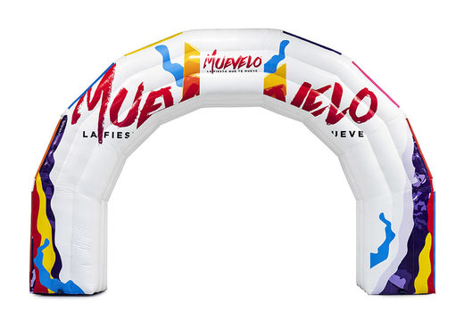Custom made inflatable muevelo start & finish arches for sale at JB Promotions UK. Request a free design for an advertising arch in your own style now