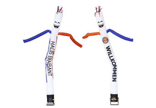 Inflatable Haus Brabant skydancer including logo custom made at JB Promotions UK; specialist in inflatable advertising items such as inflatable tubes