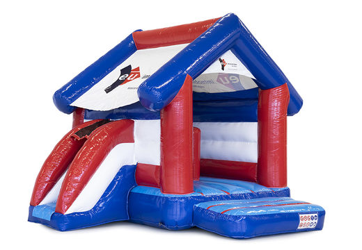 Order now custom made EU Immobilien multifun bouncy castle at JB Promotions UK. Custom made inflatable advertising bouncers in different shapes and sizes for sale