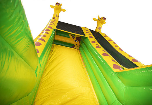 Get your inflatable giraffe slide with 3D objects online for kids. Order inflatable slides now online at JB Inflatables UK