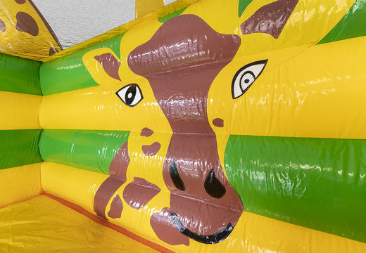 Perfect giraffe themed inflatable slide with 3D objects to order for kids. Buy inflatable slides now online at JB Inflatables UK