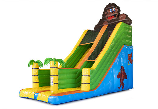 Buy Gorilla Slide Super with the cheerful colors, 3D objects and nice print on the side walls. Order inflatable slides now online at JB Inflatables UK