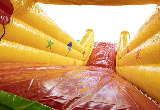 Get your inflatable clown slide with the cheerful colors, 3D objects and fun print on the side wall for children. Order inflatable slides now online at JB Inflatables UK
