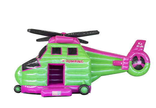 Buy online custom made Kidsjumping Helicopter Inflatable bouncy castles  in your own corporate identity at JB Inflatables UK. Request a free design for inflatable bouncy castles in your own corporate identity now