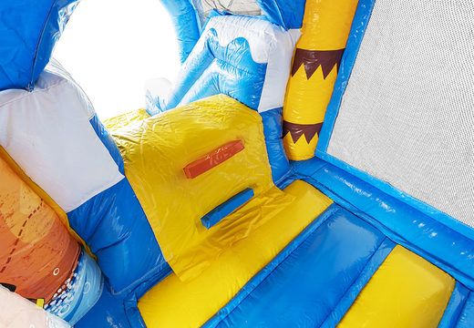 Mini inflatable multiplay bouncer in pirate theme for children. Order inflatable bouncers online at JB Inflatables UK