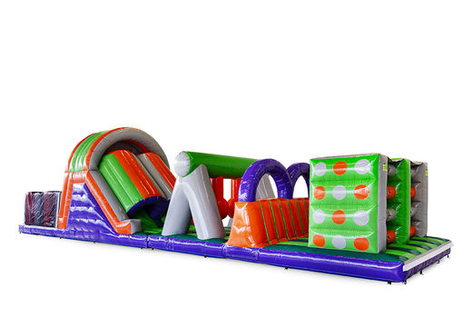 Get inflatable multicolor obstacle course custom made for both young and old online now. Order inflatable obstacle courses at JB Promotions UK