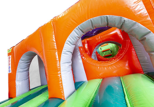 Order multicolored obstacle course for both young and old. Buy inflatable obstacle courses online now at JB Promotions UK