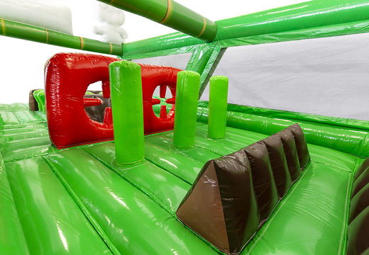 Buy unique inflatable Bambooo obstacle course for both young and old. Order inflatable obstacle courses online now at JB Promotions UK
