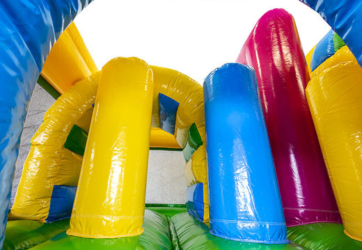 Buy custom made Multiplay inflatables Flamingo online at JB Promotions UK . Request a free design for inflatable bouncy castles in your own corporate identity now