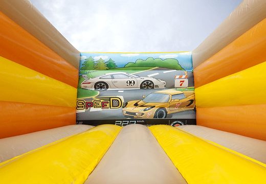 Mini inflatable bounce house for kids in car theme for sale. Order bouncy castles now at JB Inflatables UK online