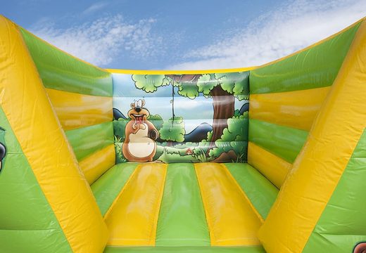 Purchase a small open bouncy castle in jungle theme for kids. Buy bouncy castles at JB Inflatables UK online