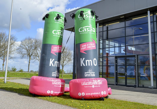 Order green inflatable Giro d'Italia Promo pillars. Buy your inflatable pillars now online at JB Inflatables UK