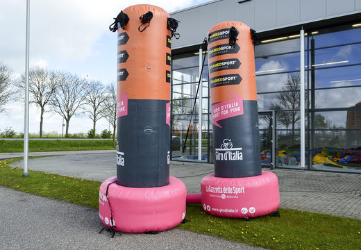 Buy orange inflatable Giro d'Italia Promo pillars. Get your advertising columns online now at JB Inflatables UK