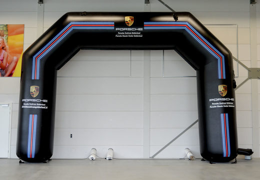 Custom made inflatable porsche start & finish arch for sale at JB Promotions UK. Request a free design for an advertising inflatable race arch in your own style now