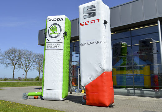 Order inflatable Skoda & Seat Promo pillars. Buy inflatable pillars now online at JB Inflatables UK