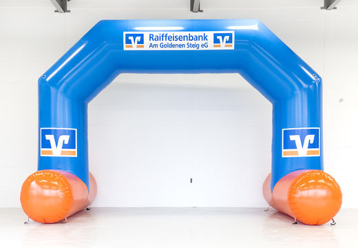 Order custom made Raiffeisenbank advertisement arch at JB Promotions. Buy bespoke advertising inflatable arches online at JB Inflatables UK