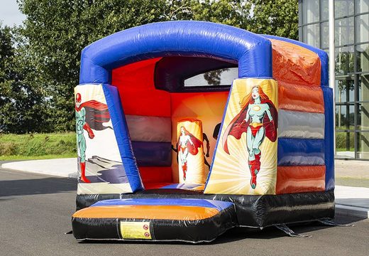 Small indoor bouncy castle for sale in theme superheroes for children. Buy bouncy castles at JB Inflatables UK 