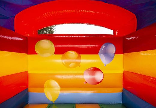 Small bouncy castle in festive party balloon theme for sale. Buy our bouncy castles at JB Inflatables UK online