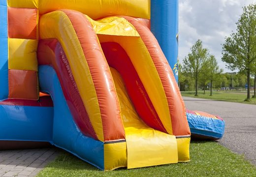 Purchase a midi multifun bouncy castle with roof in pirate theme for kids. Buy bouncy castles online at JB Inflatables UK 