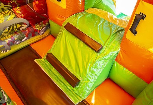 Mini commercial use multifun bounce house with slide green and orange for sale at JB Inflatables UK online