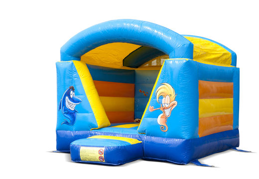 Small inflatable seaworld-themed bouncy castle with roof for kids for sale. Buy bouncy castles online at JB Inflatables UK 