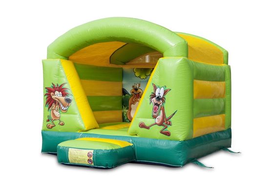 Small inflatable jungle-themed bouncy castles with roof for kids for sale. Buy bouncy castles online at JB Inflatables UK 