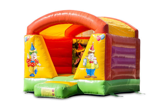 Small inflatable party-themed bouncy castle with roof for kids for sale. Buy bouncy castles online at JB Inflatables UK 