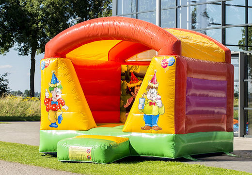 Mini-roofed bouncy castle in party theme for kids to buy. Order bouncy castles now at JB Inflatables UK online