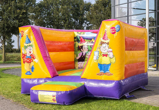 Small open inflatable colorful bouncer for children for sale in party theme. Visit JB Inflatables UK online