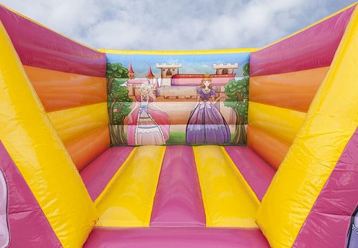 Order a small open inflatable bouncy castle for kids in princess theme. Buy bouncy castles online at JB Inflatables UK 