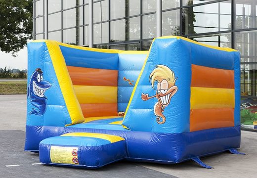 Small open bouncy castle for kids with seaworld theme to buy. Buy bouncy castles at JB Inflatables UK online