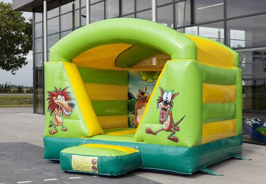 Mini-roofed bouncy castles in jungle theme for kids to buy. Order bouncy castles now at JB Inflatables UK online