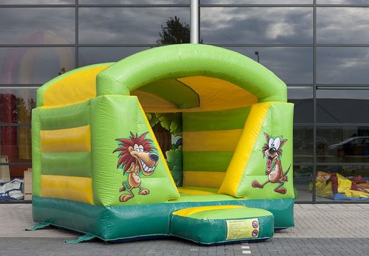 Small bounce house with roof for kids to buy in jungle theme. Buy bouncy castles at JB Inflatables UK online