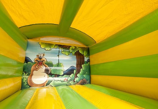 Mini-roofed jungle-themed bouncy castles for kids for sale. Buy bouncy castles online at JB Inflatables UK 