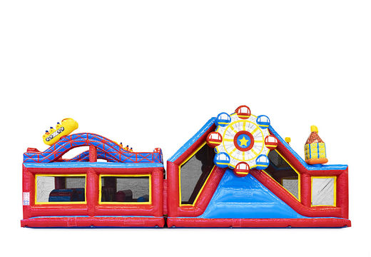 Order 13.5 meter long modular rollercoaster obstacle course with appropriate 3D objects for kids. Buy inflatable obstacle courses online now at JB Inflatables UK