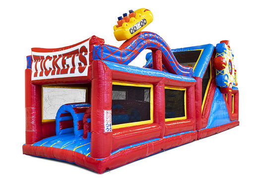 Buy modular obstacle course rollercoaster 13.5m long with appropriate 3D objects for children. Order inflatable obstacle courses now online at JB Inflatables UK