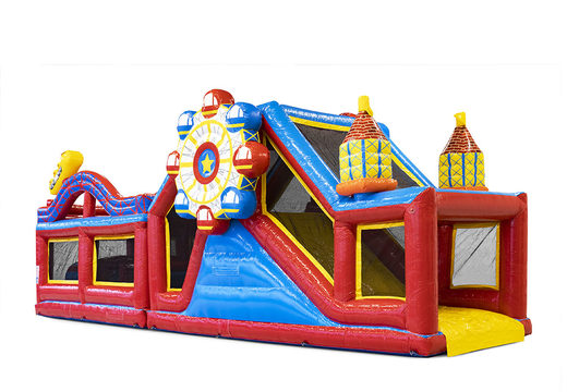 Buy a 13.5 meter long modular rollercoaster obstacle course with appropriate 3D objects for children. Order inflatable obstacle courses now online at JB Inflatables UK