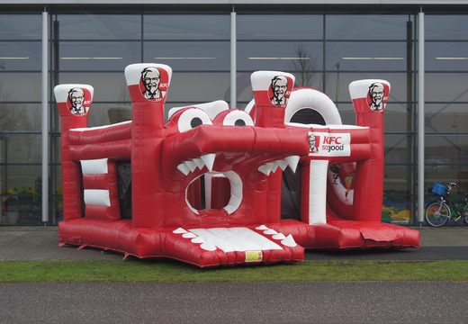 Custom made KFC Multiplay inflatable bouncer at JB Inflatables UK. Request a free design for inflatable bouncy castles in own corporate identity at JB Promotions UK
