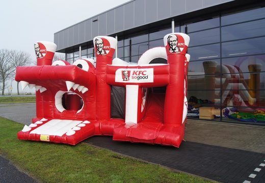 Bespoke KFC Multiplay inflatables are perfect for various events. Order custom made bouncy castles at JB Promotions UK