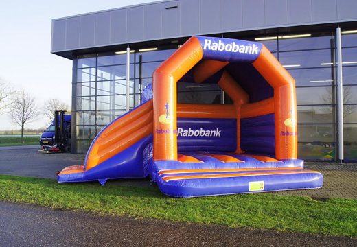 Order now custom made Rabobank Multifun bouncy castle at JB Promotions UK. Inflatable advertising bouncy castles in different shapes and sizes for sale at JB Promotions UK