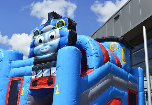 Buy a bespoke Thomas the train Multiplay inflatable bouncer for promotional purposes from JB Inflatables UK. Request a free design for inflatable bouncy castles in your own corporate identity now
