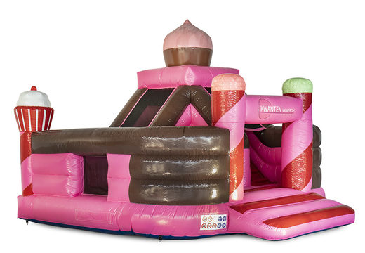 Bespoke Kwanten van Esch Funcity Pastry bouncy castle made in your own corporate identity at JB Promotions UK. Order online promotional inflatables in all shapes and sizes